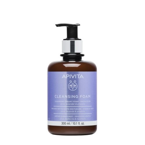 APIVITA CLEANSING CREAMY FOAM FOR FACE & EYE WITH LAVENDER & OLIVE 300ml