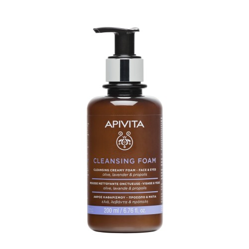 APIVITA CLEANSING CREAMY FOAM FOR FACE & EYES WITH LAVENDER & OLIVE 200ml
