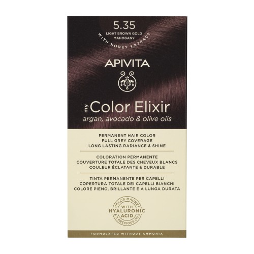 APIVITA NATURES HAIR COLOR 5.35 LIGHT BROWN GOLD MAHOGANY