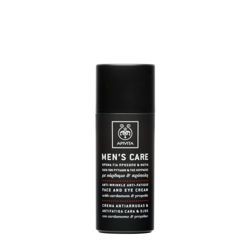APIVITA MEN'S CARE - ANTI-WRINKLE, ANTI-FATIGUE FACE AND EYE CREAM WITH CARDAMON & PROPOLIS 50ml