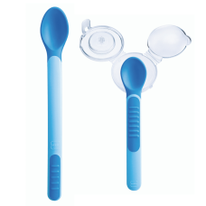 MAM FEEDING SPOONS & COVER BLUE