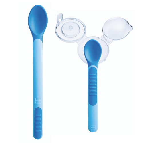 MAM FEEDING SPOONS & COVER BLUE