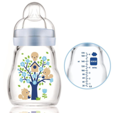 MAM FEEL GOOD GLASS BOTTLE 170ML BLUE
