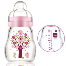 MAM FEEL GOOD GLASS BOTTLE 170ML PINK