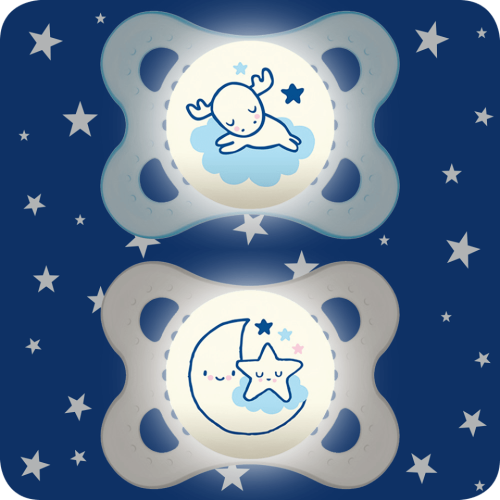 MAM NIGHT SILICONE 2-6M BLUE