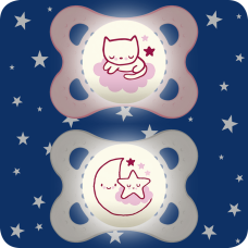MAM NIGHT SILICONE 2-6M PINK