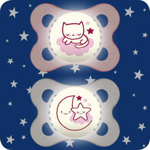 MAM NIGHT SILICONE 2-6M PINK
