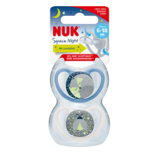 NUK SILICONE SOOTHER S2 SPACE NIGHT BOY 2/BOX