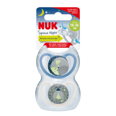 NUK SILICONE SOOTHER S3 SPACE NIGHT BOY 2/BOX