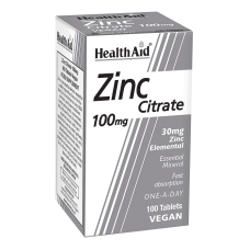 HEALTH AID ZINC CITRATE 100MG 100 TABLETS