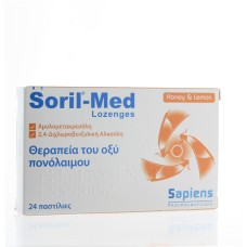 SORIL MED HONEY&LEMON LOZENGES 24X