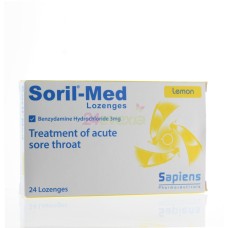 SORIL MED LEMON LOZENGES 24X
