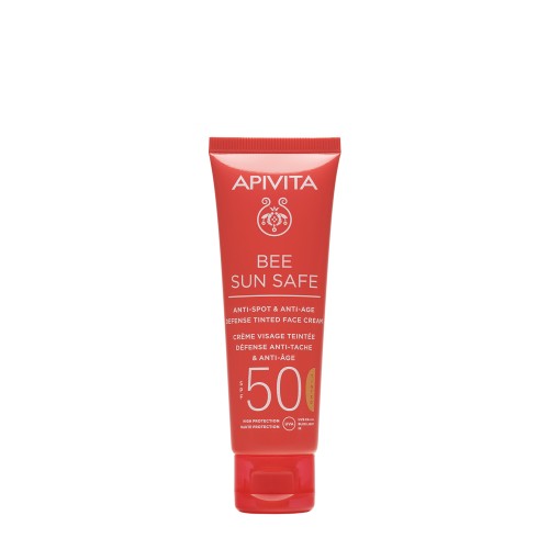 APIVITA BEE SUN SAFE ANTI-SPOT & ANTI-AGE TINTED GOLD FACE CREAM SPF50 50ML                                   