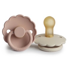 FRIGG DAISY PACIFIERS  LATEX 2 PACK  BLUSH/CREAM  SIZE 1
