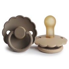 FRIGG DAISY PACIFIERS  LATEX 2 PACK  CROISSANT/PORTOBELLO  SIZE 2