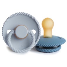 FRIGG ROPE PACIFIERS 2 PACK LATEX OCEAN VIEW/POWDER BLUE SIZE 1