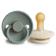 FRIGG ROPE PACIFIERS 2 PACK LATEX CREAM/SAGE SIZE 2