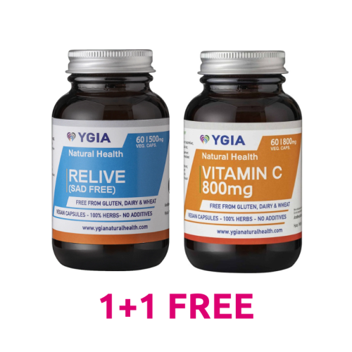 YGIA RELIVE + VITAMIN C 800MG (MOOD ENHANCER & NERVOUS SYSTEM)