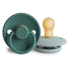 FRIGG ROPE PACIFIERS 2 PACK LATEX SAGE/VINTAGE GREEN SIZE 1