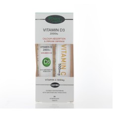 POWER OF NATURE VITAMIN D3 2000IU 20 EFFERVESCENT TABLETS + VITAMIN C 500MG 20 EFFERVESCENT TABLETS