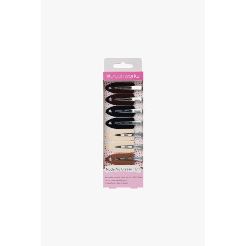 BRUSHWORKS NUDE NO CREASE HAIR CLIPS (8 PCS)