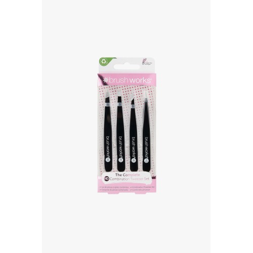 BRUSHWORKS HD 4 PIECE COMBINATION TWEEZER SET