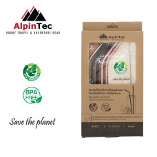 ALPINTEC REUSABLE STAINLESS STEEL STRAWS (BEND) 5PCS