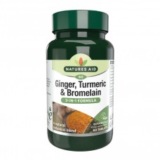 NATURES AID GINGER TURMERIC & BROMELAIN 60TABS