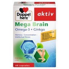 DOPPELHERZ MEGA BRAIN OMEGA-3+GINKGO 60 CAPSULES