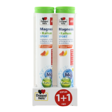 DOPPELHERZ MAGNESIUM & KALIUM SPORT EFFERVESCENT 15 TABLETS 1+1 FREE (30 TABLETS)