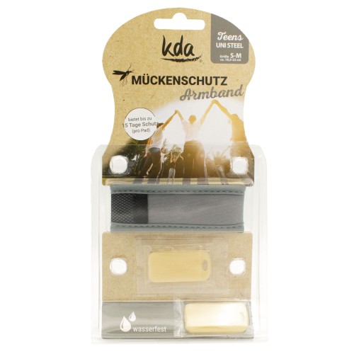 KDA ANTI-MOSQUITO WRISTBAND TEENS UNI STEEL