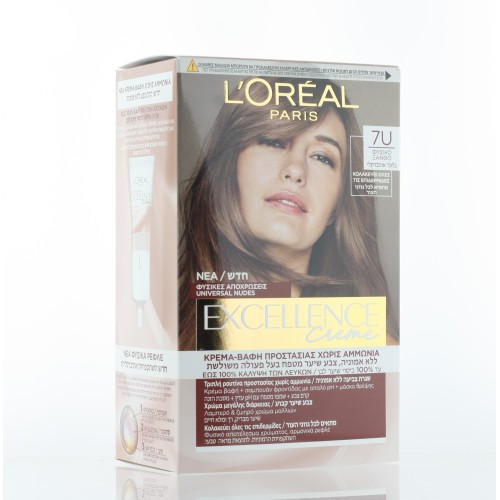 LOREAL EXCELLENCE UNIVERSAL NUDES AMMONIA-FREE HAIR COLOR NUDES 7U NATURAL BLONDE                                                                                    