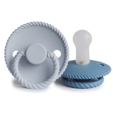 FRIGG ROPE PACIFIERS 2 PACK SILICONE OCEAN VIEW/POWDER BLUE SIZE 1