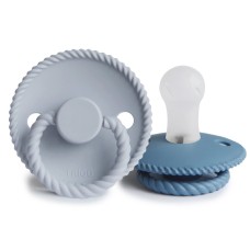 FRIGG ROPE PACIFIERS 2 PACK SILICONE OCEAN VIEW/POWDER BLUE SIZE 2