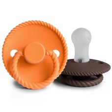 FRIGG ROPE PACIFIERS 2 PACK SILICONE MAPLE/COCOA SIZE 1