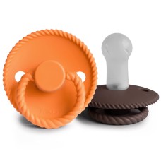 FRIGG ROPE PACIFIERS 2 PACK SILICONE MAPLE/COCOA SIZE 2