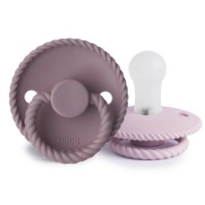 FRIGG ROPE PACIFIERS 2 PACK SILICONE TWILIGHT MAUVE/SOFT LILAC SIZE 1