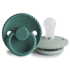 FRIGG ROPE PACIFIERS 2 PACK SILICONE SAGE/VINTAGE GREEN SIZE 1