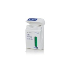 VITIS WAXED FLUORIDE & MINT GREEN DENTAL TAPE 50M