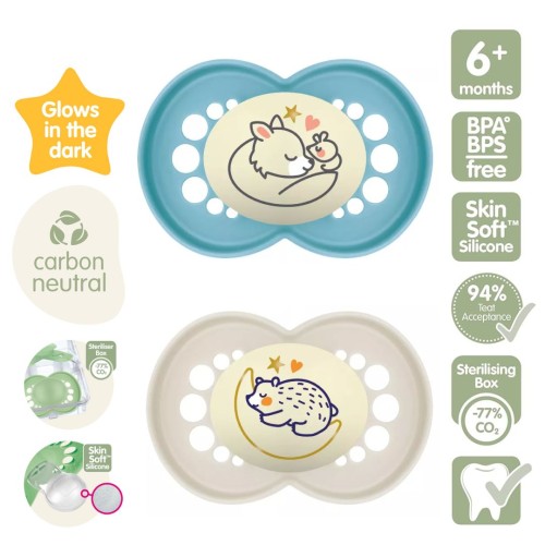 MAM ORIGINAL PURE SOOTHER NIGHT 6M+ BLUE