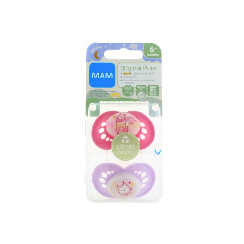 MAM ORIGINAL PURE SOOTHER NIGHT 6MONTHS+