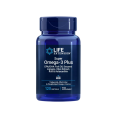 LIFE EXTENSION SUPER OMEGA-3 PLUS EPA/DHA FISH OIL, SESAME, OLIVE, KRILL & ASTAXANTHIN 120 SOFTGELS