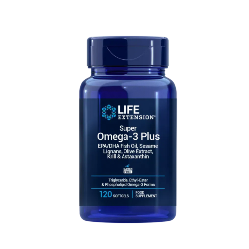 LIFE EXTENSION SUPER OMEGA-3 PLUS EPA/DHA FISH OIL, SESAME, OLIVE, KRILL & ASTAXANTHIN 120 SOFTGELS