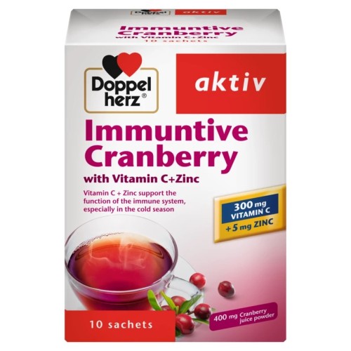 DOPPELHERZ IMMUNTIVE CRANBERRY 10X15GR