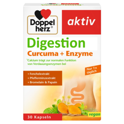 DOPPELHERZ DIGEST CURCUMA + ENZYME 30CAPS