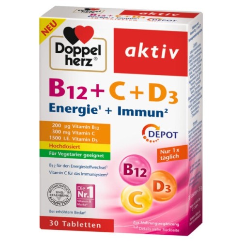 DOPPELHERZ VIT B12 & C & D3 30TABS
