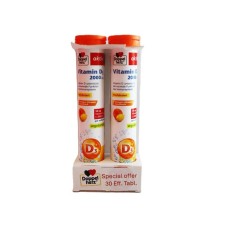 DOPPELHERZ VITAMIN D3 2000IU EFFERVESCENT TABLETS 1+1 FREE (30 TABLETS)