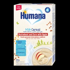 HUMANA MILK CEREAL BUCKWHEAT AND CORN WITH APPLE 200GR