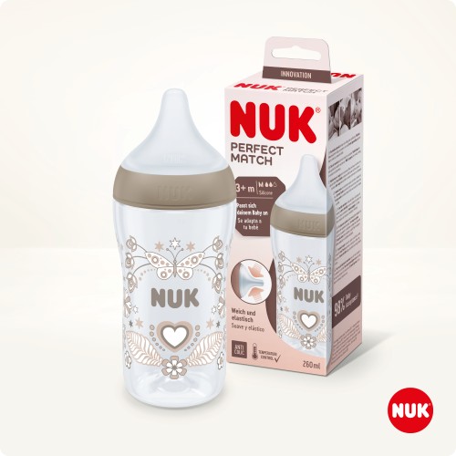 NUK BOTTLE PERFECT MATCH 260ML MEDIUM HEART