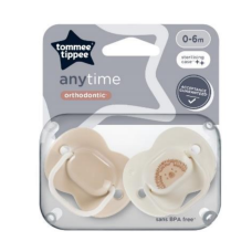 TOMMEE TIPPEE ANYTIME ORTHODONTIC SOOTHER X2 0-6M UNISEX